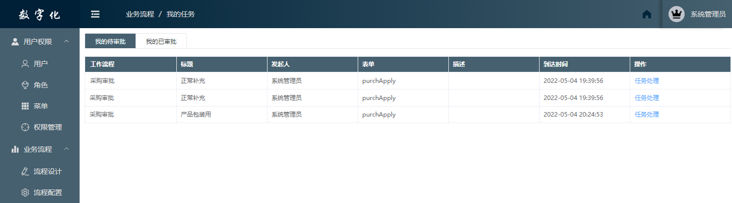 工作流我的任务